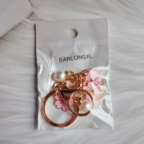 زهرة مفتاح الأسهم Cherry Blossom Charm for Key Cute Keyring for Women Girls Handbag Prose Base Bage in Kuwait