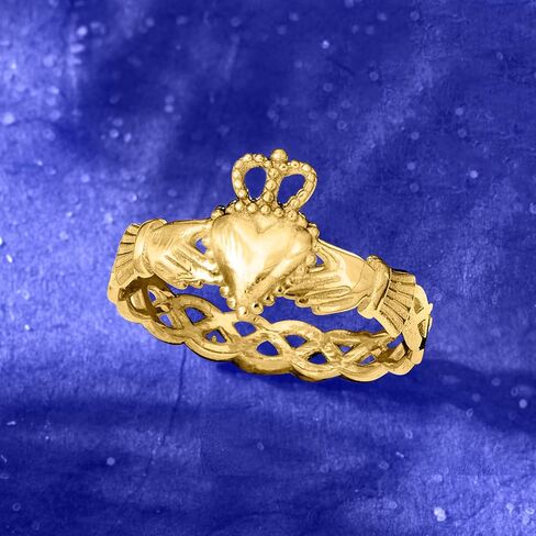 Ross-Simons Italian 14kt Yellow Gold Claddagh Ring in Saudi Arabia