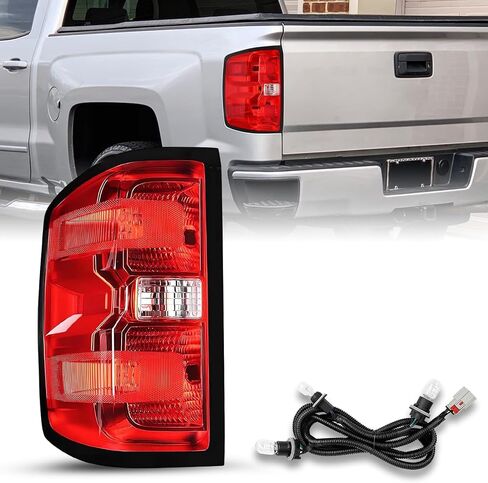 JSBoyat Tail Light Assembly Replacebly لعام 2014 2015 2016 2017 2018 Chevy Silverado 1500 2500HD 3500HD ، GMC Sierra 3500 HD Hand Driver Side Wiring Harness and Plubs in Saudi Arabia