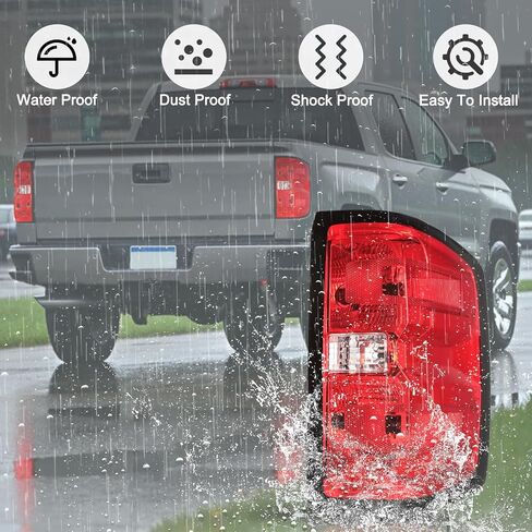 JSBoyat Tail Light Assembly Replacebly لعام 2014 2015 2016 2017 2018 Chevy Silverado 1500 2500HD 3500HD ، GMC Sierra 3500 HD Hand Driver Side Wiring Harness and Plubs in Saudi Arabia