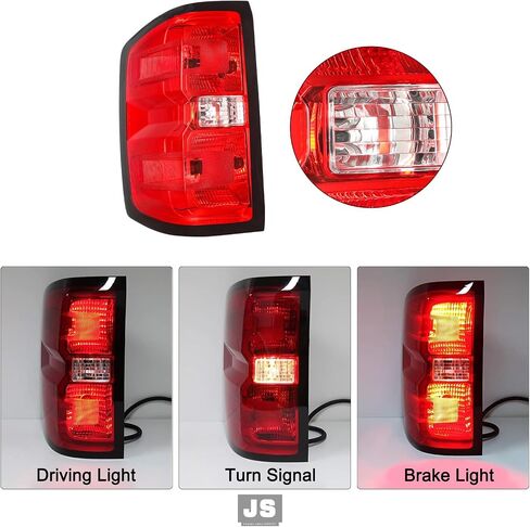 JSBoyat Tail Light Assembly Replacebly لعام 2014 2015 2016 2017 2018 Chevy Silverado 1500 2500HD 3500HD ، GMC Sierra 3500 HD Hand Driver Side Wiring Harness and Plubs in Saudi Arabia