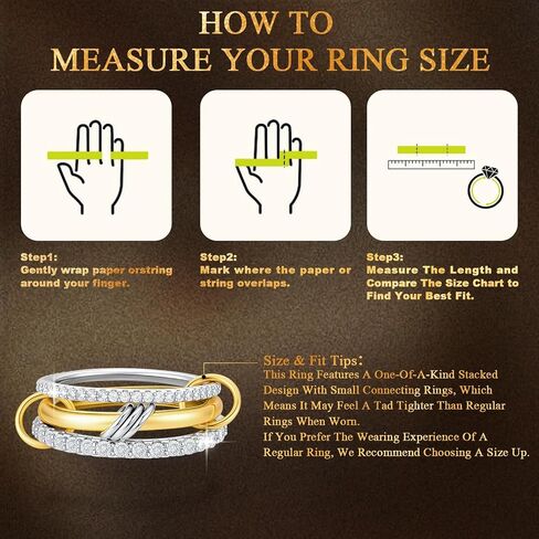 18K Gold plated Stackable Rings For Women Silver And Gold Stackable Ring Set Cubic Zircon Mixed Metal Rings For Engagement Wedding Birthday Valentine's Day Mother's Day Gift in Saudi Arabia