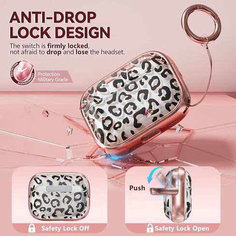 with Safety Lock for AirPods 4 Case 2024,Cute Floral for AirPods 4th Generation Case,Air Pod 4 Cases for Women Girly, iPod 4 Cases with Cleaner Kit - Pink Gold Marble in Kuwait