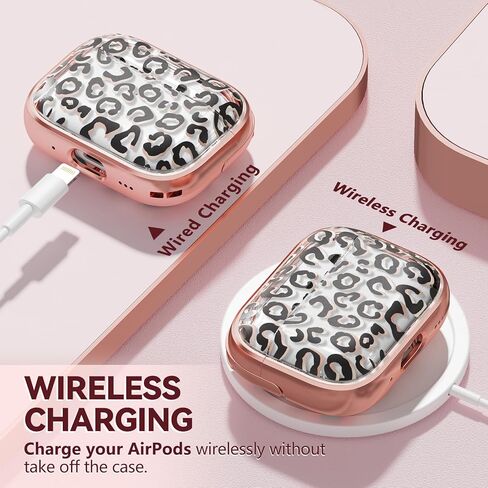 with Safety Lock for AirPods 4 Case 2024,Cute Floral for AirPods 4th Generation Case,Air Pod 4 Cases for Women Girly, iPod 4 Cases with Cleaner Kit - Pink Gold Marble in Kuwait