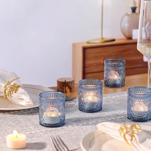 36 Pcs Green Votive Candle Holders, Glass Tea Light Candle Holders for Wedding Centerpiece, Table Centerpiece, Home and Party Decorations in Saudi Arabia