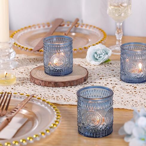 36 Pcs Green Votive Candle Holders, Glass Tea Light Candle Holders for Wedding Centerpiece, Table Centerpiece, Home and Party Decorations in Saudi Arabia