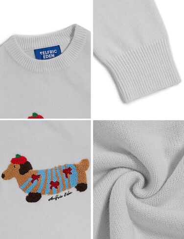 Aelfric Eden Cartoon Dog Sweater Casual Soft Baggy Knit Pullover Sweaters Long Sleeve Crewneck Tops 2025 Trendy Outfits in Saudi Arabia