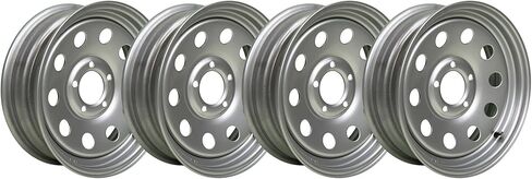 منفذ أجزاء المقطورة - 15 "× 5" - 5 Lug Silver Mod Solid Steel Trailer Rim - 5x4.5 نمط الترباس in Kuwait