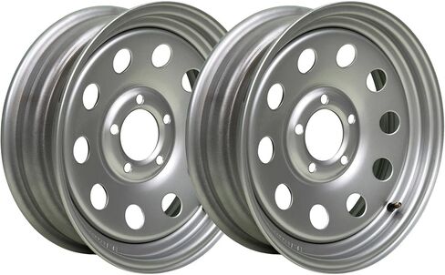 منفذ أجزاء المقطورة - 15 "× 5" - 5 Lug Silver Mod Solid Steel Trailer Rim - 5x4.5 نمط الترباس in Kuwait