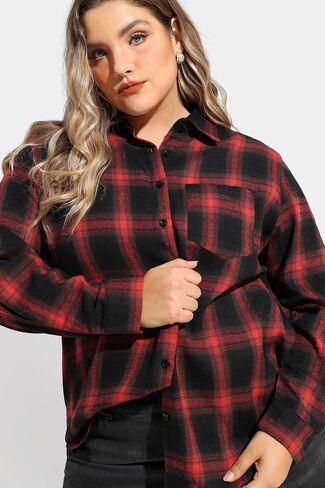 RITERA Womens Plus Size Button Down Shirts Long Sleeve Collared Dress Shirts Oversized Work Blouses Casual Tops XL-5XL in Saudi Arabia