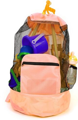 Lmuwecno Beach toy bag，mesh backpack for beach,Beach Must Haves Sand Box Toys Seashell Bags，Waterproof Swim Mesh Beach Bag (Green) in Saudi Arabia