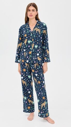 PJ Salvage Women's Flannel Long-Sleeve Top, Pant and Headband 3-Piece Pajama Set in Saudi Arabia