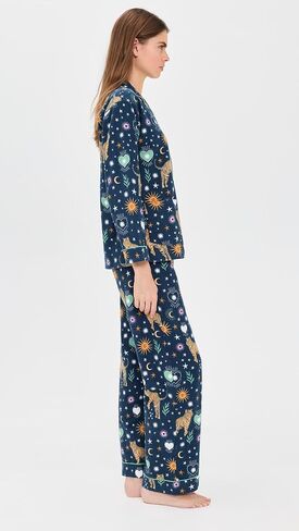 PJ Salvage Women's Flannel Long-Sleeve Top, Pant and Headband 3-Piece Pajama Set in Saudi Arabia