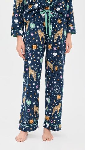PJ Salvage Women's Flannel Long-Sleeve Top, Pant and Headband 3-Piece Pajama Set in Saudi Arabia