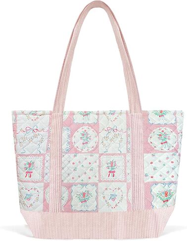 Sunwel Fashion Women Top Zipper Large Floral Quilted Tote Bag for Work Travel Gym Shopping in Kuwait
