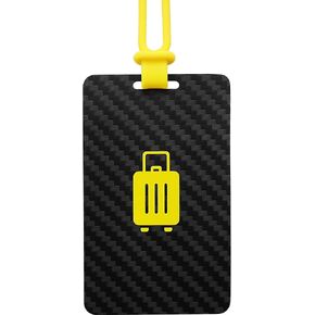 LUGGEX Luggage Tag for Suitcases - Carbon Fiber Accelerate Identification Bag Tag with Reusable Writing Panel - Waterproof & Durable, Travel Essentials（1 Pack） in Saudi Arabia