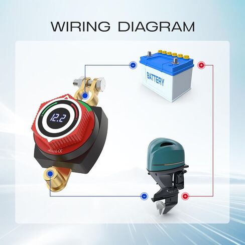 Top Post Battery Disconnect Switch, CNAODUN Waterproof Battery Cut Off Switch with Wire 12-48V Heavy Duty for Car RV Boat and Vehicle(On/Off) in Saudi Arabia