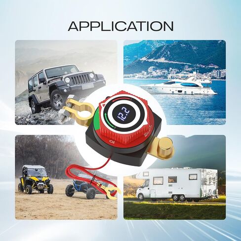 Top Post Battery Disconnect Switch, CNAODUN Waterproof Battery Cut Off Switch with Wire 12-48V Heavy Duty for Car RV Boat and Vehicle(On/Off) in Saudi Arabia
