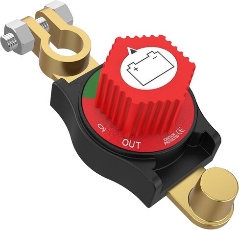 Top Post Battery Disconnect Switch, CNAODUN Waterproof Battery Cut Off Switch with Wire 12-48V Heavy Duty for Car RV Boat and Vehicle(On/Off) in Saudi Arabia