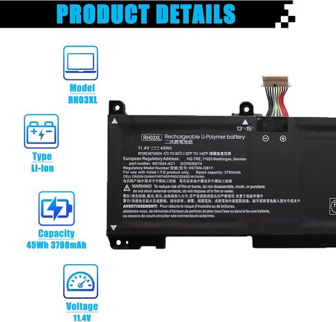 WS04XL L97357-005 Laptop Battery Replacement for HP Spectre x360 14-EA 14T-EA000 14-EA0007NA 14-EA0002NI 14-EA0002NX 14-EA0003NS 14-EA0378NG 14-EA0023DX Series WSO4XL HSTNN-DB9Z L97352-2D1 66.52Wh in Saudi Arabia