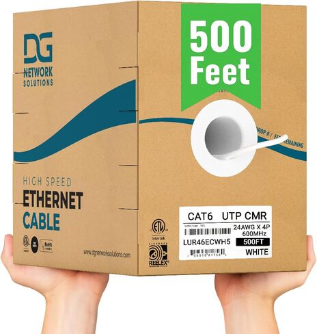 DG CAT6 RISER (CMR) ، 1000 قدم ، غير محمية ، 24AWG ، مع spline (+) ، النحاس العاري الصلبة ، 600 ميجا هرتز ، ETL المدرجة ، الاستخدام الداخلي/المنزلي/التجاري ، كابل الإيثرنت السائبة ، الأصفر in Kuwait