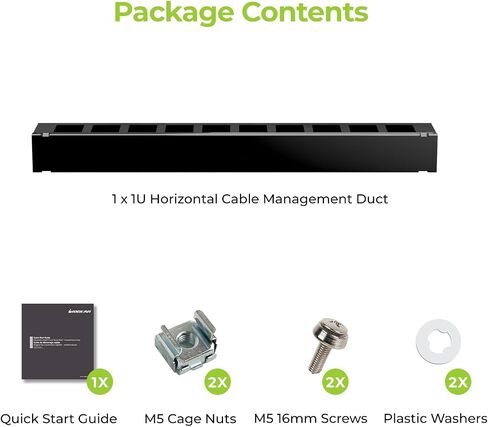 Iogear 2U 19 "قناة إدارة الكابلات الأفقية مع غطاء ومسامير التثبيت ، ومنظم سلك قناة الإصبع المغطى لخادم/شبكة/معدات رف وخزائن Grohd2u in Kuwait