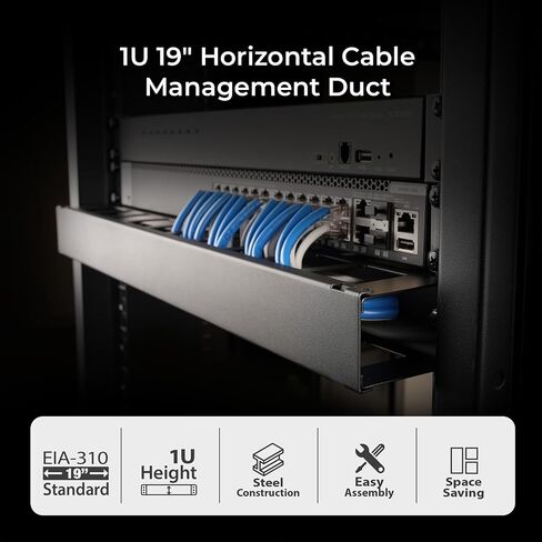 Iogear 2U 19 "قناة إدارة الكابلات الأفقية مع غطاء ومسامير التثبيت ، ومنظم سلك قناة الإصبع المغطى لخادم/شبكة/معدات رف وخزائن Grohd2u in Kuwait