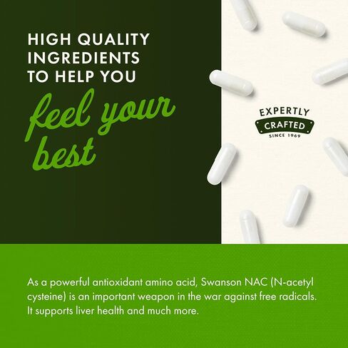 Swanson NAC - N -acetyl cysteine - ملحق 600 ملغ 100 كبسولات (2 حزمة) in Saudi Arabia