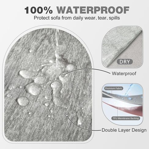 1OO% Waterproof Sectional Couch Covers for Dogs Chenille L Shape Sofa Cover Blanket Set 2 Pieces Sectional Slipcover with Tassel Soft Washable Pet Furniture Protector (X-Large, Charcoal Grey) in Kuwait