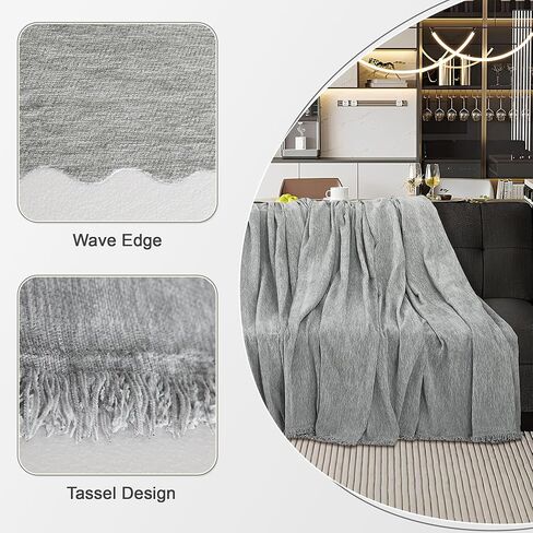 1OO% Waterproof Sectional Couch Covers for Dogs Chenille L Shape Sofa Cover Blanket Set 2 Pieces Sectional Slipcover with Tassel Soft Washable Pet Furniture Protector (X-Large, Charcoal Grey) in Kuwait
