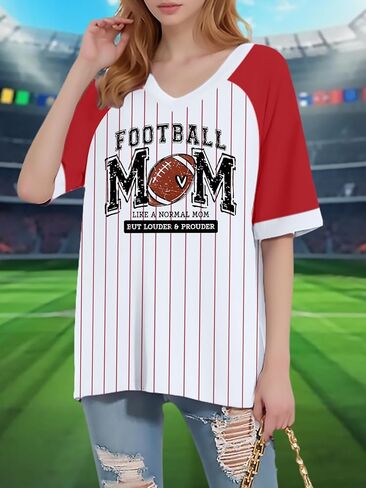 قمصان كرة القدم للنساء قميص يوم كبير في لعبة كرة القدم أمي Tshirt Graphic Sunday Tee Funday Sport Tops in Kuwait