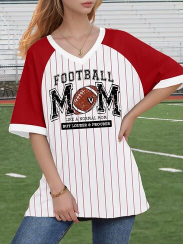 قمصان كرة القدم للنساء قميص يوم كبير في لعبة كرة القدم أمي Tshirt Graphic Sunday Tee Funday Sport Tops in Kuwait