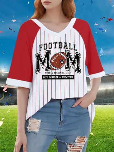 قمصان كرة القدم للنساء قميص يوم كبير في لعبة كرة القدم أمي Tshirt Graphic Sunday Tee Funday Sport Tops in Kuwait