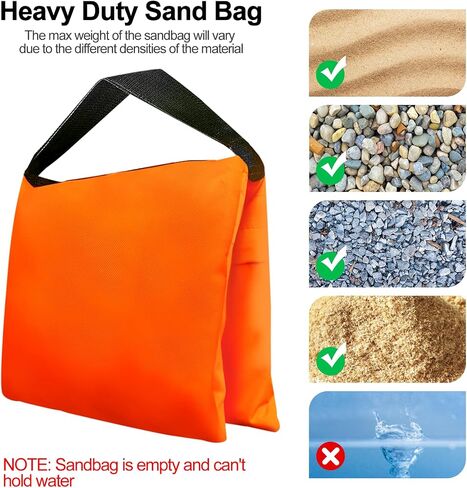 Emart Hight Dick Sandbag Photo Studio Bag Bag Bag Design for Photography Light Stand Tripod ، فناء في الهواء الطلق ، الرياضة ، خيمة منبثقة ، قاعدة مظلة ، التخييم ، كرسي الصيد -4 مجموعة (أسود) in Kuwait