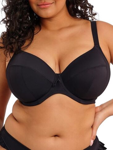 Elomi Plus Size Sail Plain Sailing Bikini Top 38JJ ، Black in Saudi Arabia