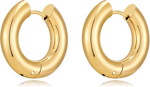 أقراط ذهبية للنساء 18 كيلو متر مطلي بالذهب من الفولاذ المقاوم للصدأ مقاوم للصدأ مكتنزة مجوهر in Kuwait