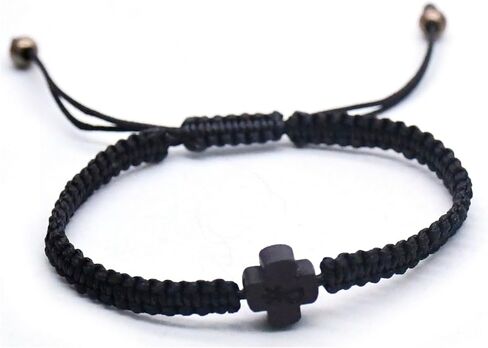 St. Benedict St. Jude Beaded Bracelet, Adjustable Handmade Braided Cord Bracelet, Green Unisex in Saudi Arabia