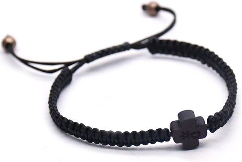 St. Benedict St. Jude Beaded Bracelet, Adjustable Handmade Braided Cord Bracelet, Green Unisex in Saudi Arabia