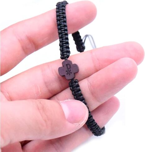 St. Benedict St. Jude Beaded Bracelet, Adjustable Handmade Braided Cord Bracelet, Green Unisex in Saudi Arabia