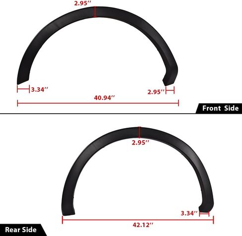 ANDPLAY Pocket-Riveted Fender Flares, Compatible with Ford F150 2009-2014 Styleside with 67.0"/78.8"/97.4" bed models only(Not Fit Platinum and Raptor models) FO1269100, FO1268100 4pcs Textured Style in Kuwait