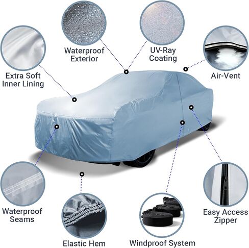 iCarCover Fits 2011-2016 Hyundai Equus Car Cover Automobiles Form-Fit Padded Full Exterior Waterproof Automobiles Protection Covers in Kuwait