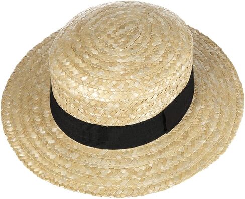Lipodo Boater Straw Hat Women/Men Nature 7 3/8 in Kuwait