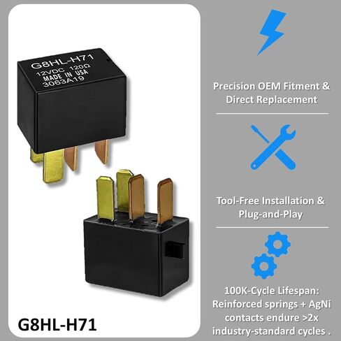 2-Pack G8HL-H71 Automotive Relays - 12VDC High-Performance Upgrade Compatible for Honda and Acura Models (2003-2014) in Kuwait