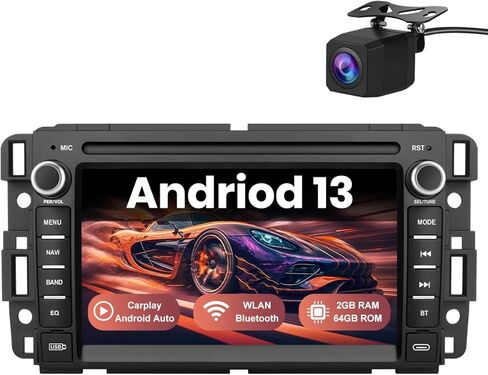Android 13 Car Stereo Radio for GMC Sierra Yukon Chevy Silverado Tahoe, 7-Inch HD Touchscreen 2GB+64GB with CarPlay/Android Auto, Backup Camera, Fast Boot, Plug and Play in-Dash Navigation Receiver in Kuwait