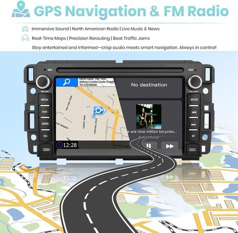 Android 13 Car Stereo Radio for GMC Sierra Yukon Chevy Silverado Tahoe, 7-Inch HD Touchscreen 2GB+64GB with CarPlay/Android Auto, Backup Camera, Fast Boot, Plug and Play in-Dash Navigation Receiver in Kuwait