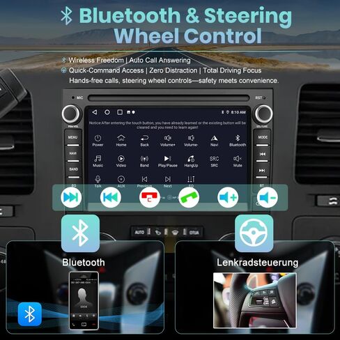 Android 13 Car Stereo Radio for GMC Sierra Yukon Chevy Silverado Tahoe, 7-Inch HD Touchscreen 2GB+64GB with CarPlay/Android Auto, Backup Camera, Fast Boot, Plug and Play in-Dash Navigation Receiver in Kuwait
