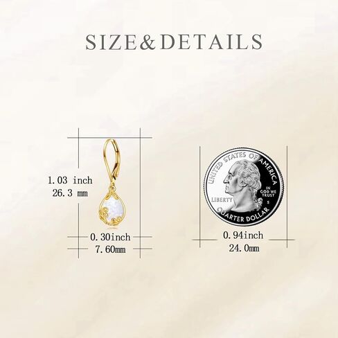 14K Real Gold Tree of Life Earrings for Women Solid Yellow Gold Opal Leverback Earrings Delicate Jewelry Birthday Gifts for Wife Mom in Saudi Arabia