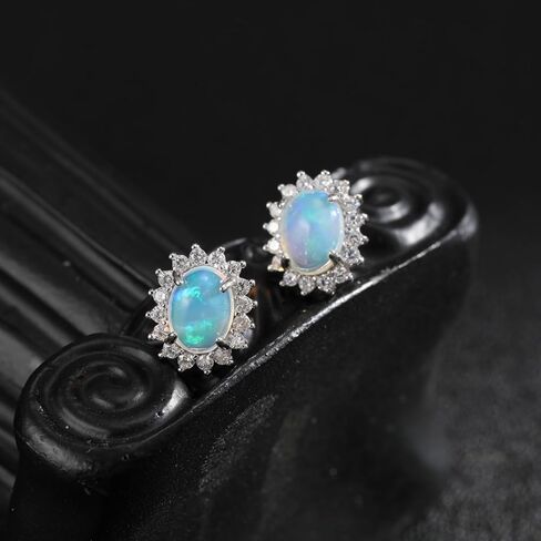 Natural Moonstone Stud Earrings 925 Sterling Silver Earrings for Women Real Rainbow Moonstone Jewelry in Kuwait