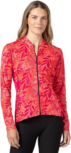 Terry Strada Long Sleeve Bike Jersey - Women's Athletic Fit, Full Front Zip Cool Weather Cycling Top in Saudi Arabia