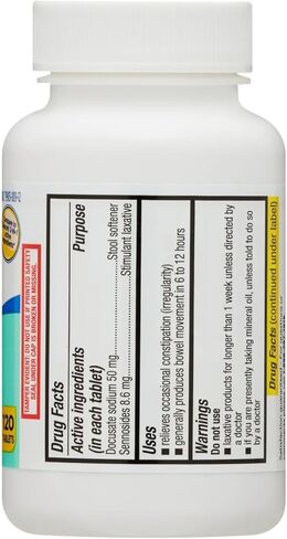 Stool Softener Plus Stimulant Laxative Tablets for Constipation, Equate Stool Softener with Stimulant Laxative, 120 Count (Pack of 1) in Saudi Arabia